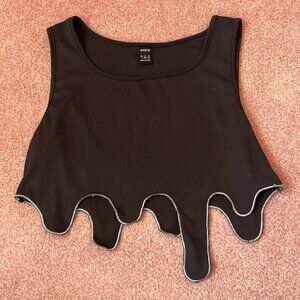 SHEIN Black Top Cropped Party Size Large